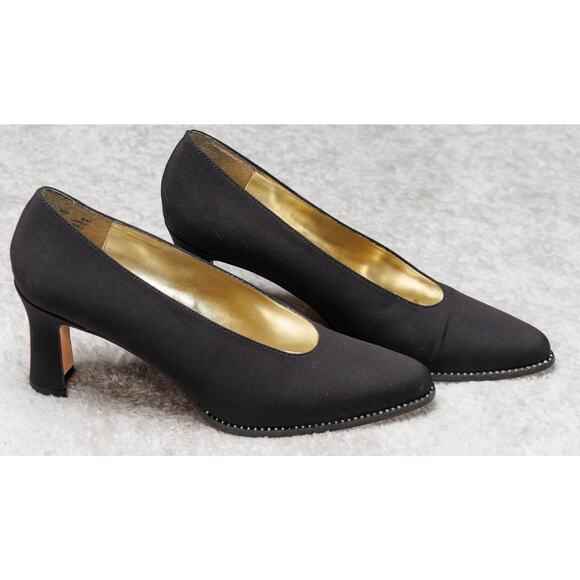 Apostrophe Vintage Piccolo Black Crystal Embellished Heels Womens Size 8 main image 10